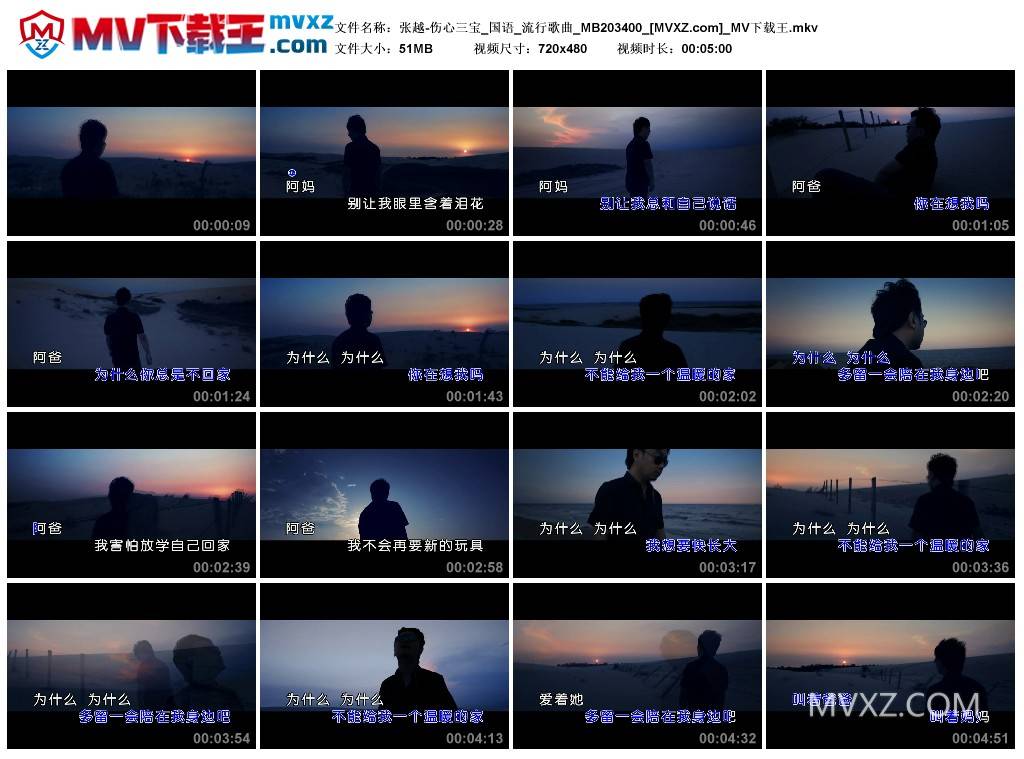 张越-伤心三宝_国语_流行歌曲_MB203400